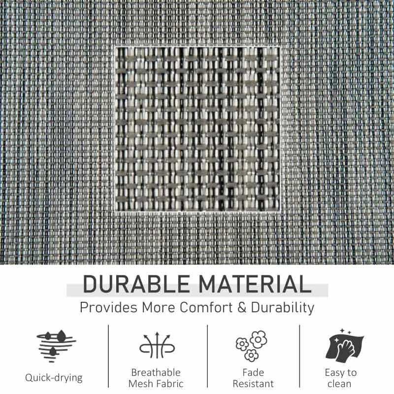 Outsunny Mesh Recliner Rocking Garden Chair - Dark Grey - 84A-160V70GY - Image 8