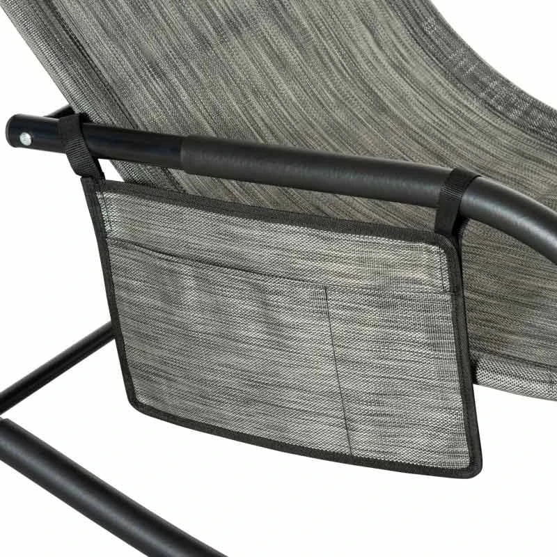 Outsunny Mesh Recliner Rocking Garden Chair - Dark Grey - 84A-160V70GY - Image 6