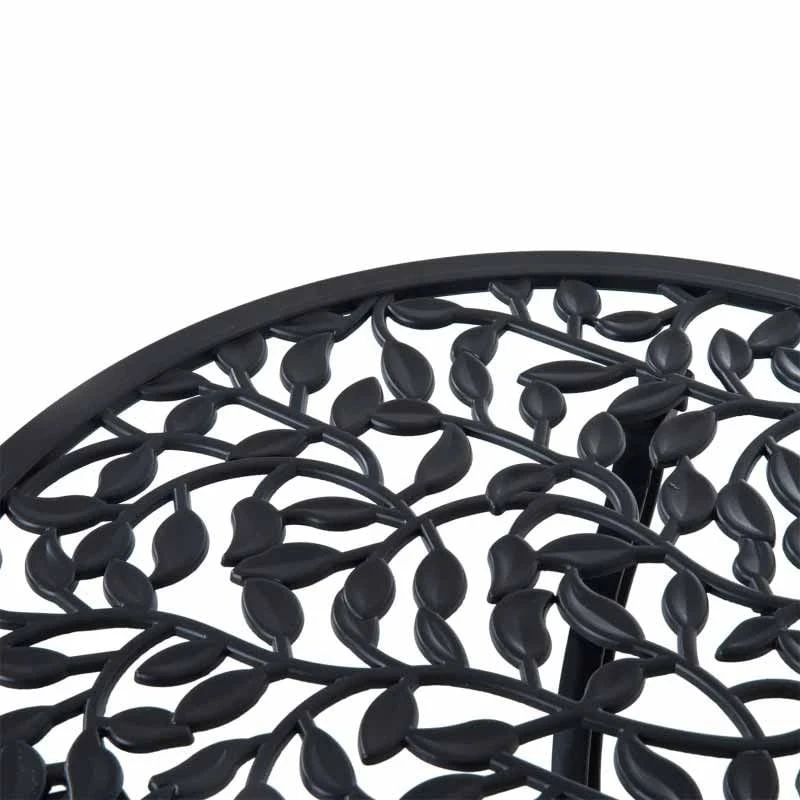 Outsunny 3 Piece Antique Cast Aluminum Bistro Set Outdoor Furniture - Black - 84B-028 - Image 6