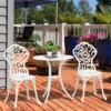 Outsunny 3 Piece Aluminium Bistro Set - White- 84B-028V00WT