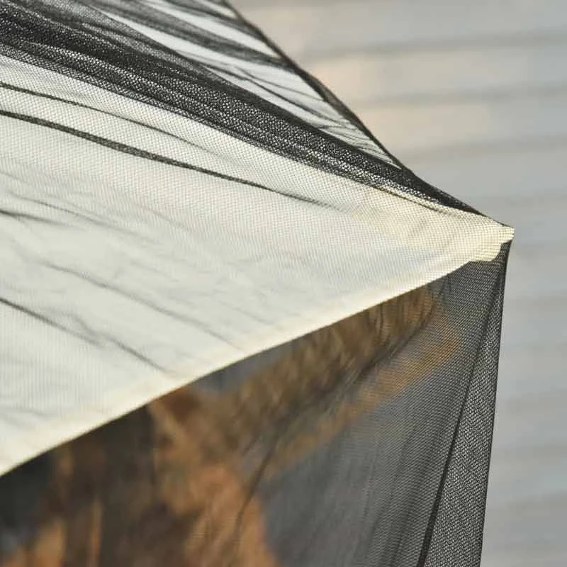 Outsunny 2.3m Umbrella/Table Mosquito Net - Black - 84B-063 - Image 3