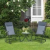 Outsunny 3 Piece Outdoor Rocking Bistro Set - Grey - 84B-202GY
