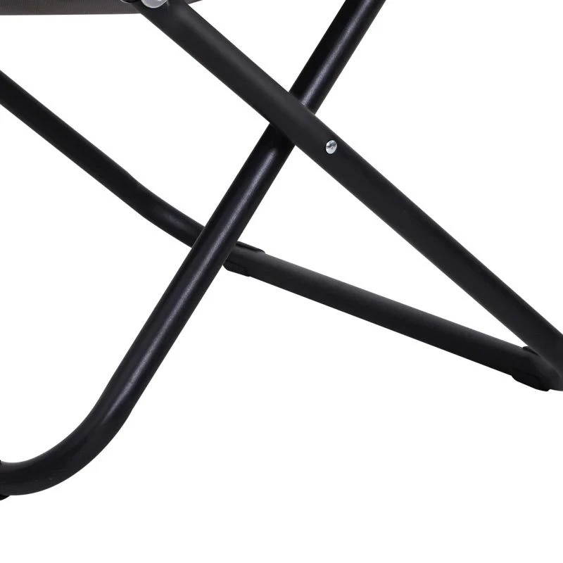 Outsunny Folding Saucer Moon Chair - Grey - 84B-299GY - Image 4