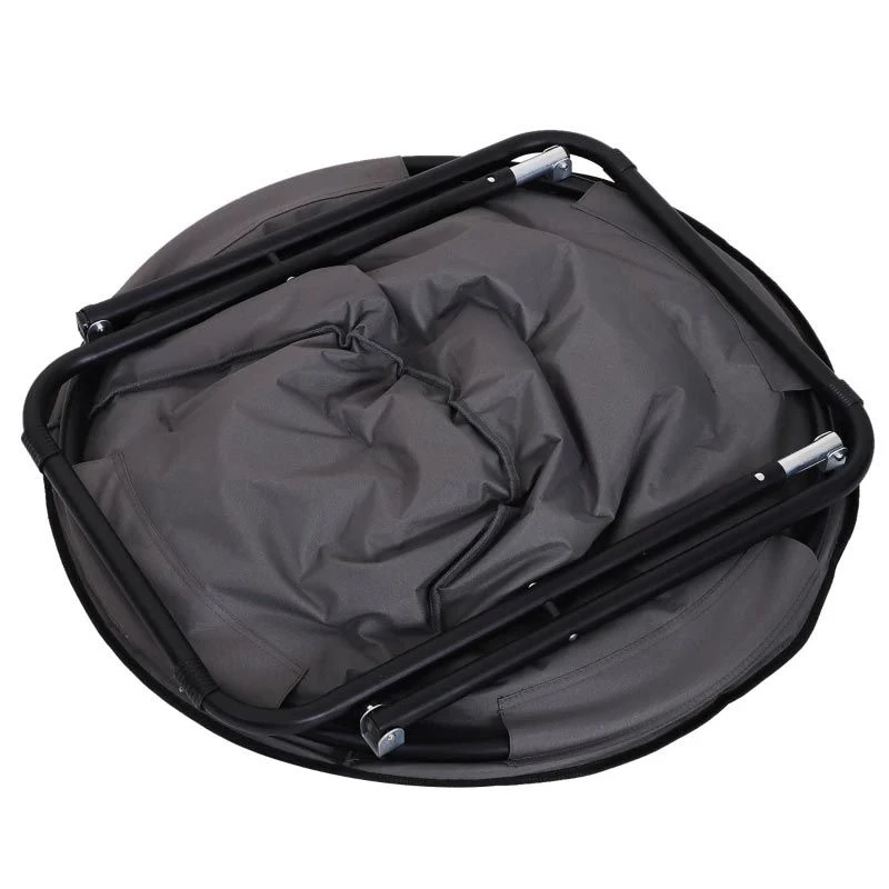 Outsunny Folding Saucer Moon Chair - Grey - 84B-299GY - Image 6