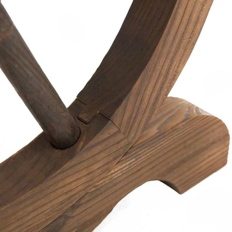 Outsunny Wooden Dining Table With Wheel Shaped Legs - 1130mm - Natural Fir Wood - 84B-361 - Image 10