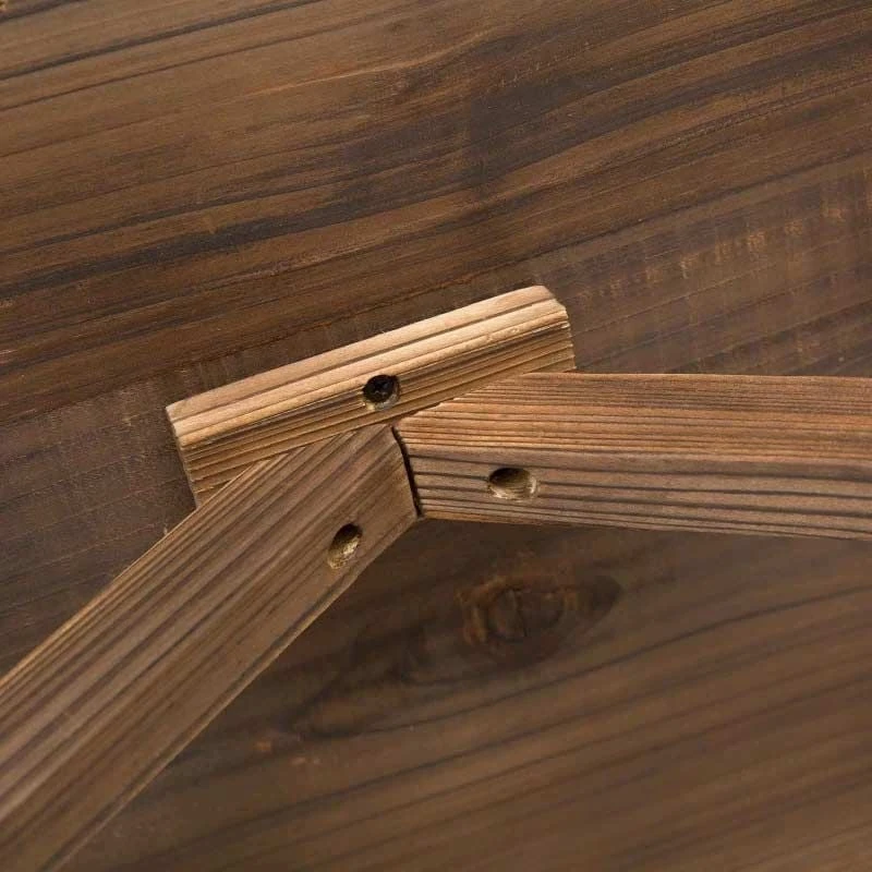 Outsunny Wooden Dining Table With Wheel Shaped Legs - 1130mm - Natural Fir Wood - 84B-361 - Image 9