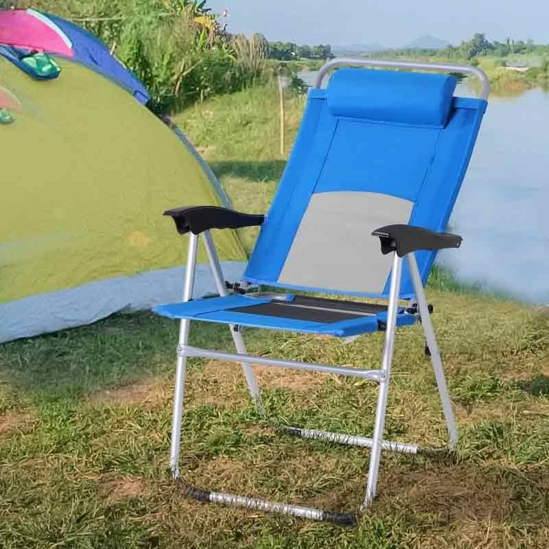 Outsunny 3 Position Adjustable Outdoor Garden Chair With Headrest - Blue - 84B-399BU - Image 10