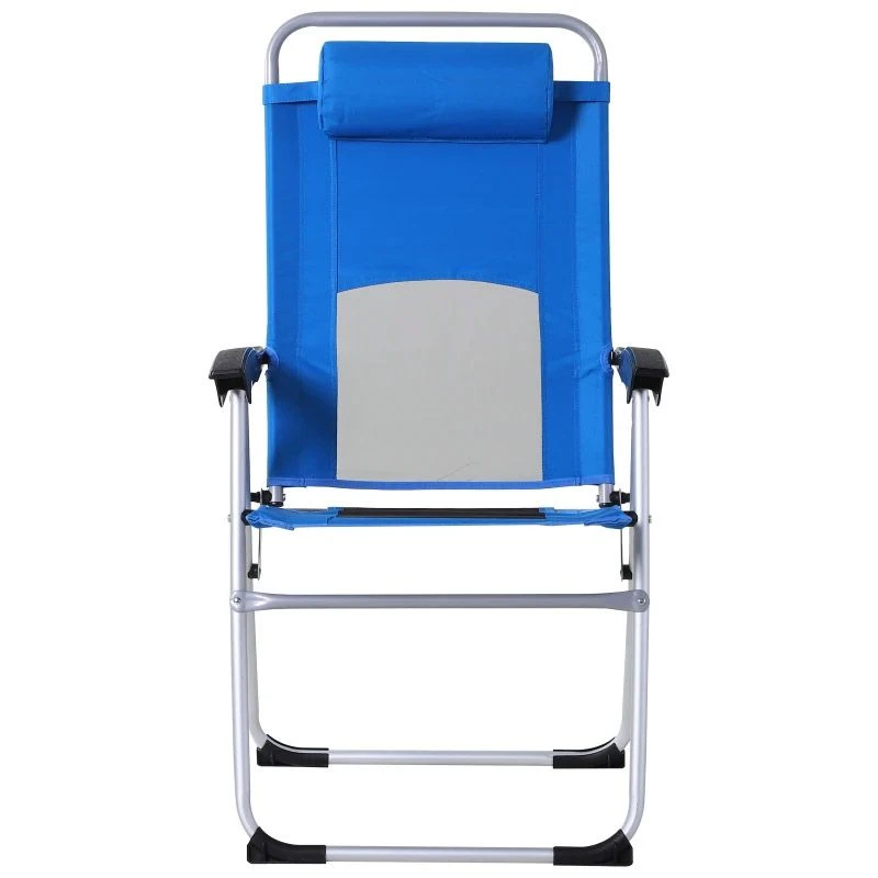 Outsunny 3 Position Adjustable Outdoor Garden Chair With Headrest - Blue - 84B-399BU - Image 4