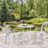 Outsunny 3 Piece Aluminium Bistro Set - White - 84B-505