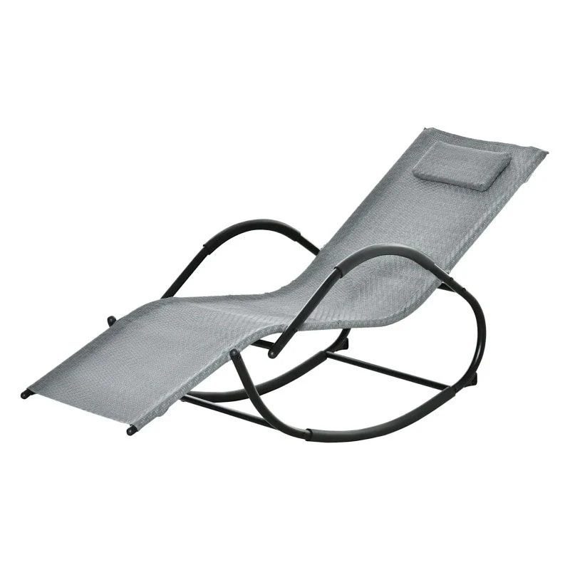 Outsunny Garden Rocking Chair - Grey - 84B-679GY - Image 3