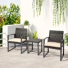 Outsunny PP Rattan Style Bistro Set With Cushion - Brown - 84B-955BN
