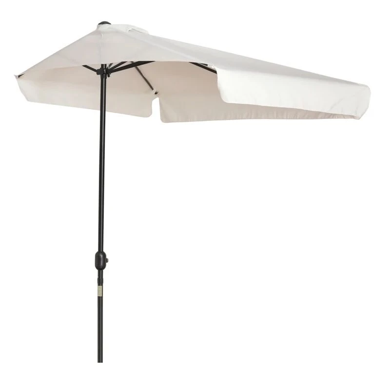 Outsunny 2.3m Half Round Parasol - Cream White - 84D-008V01CW - Image 5