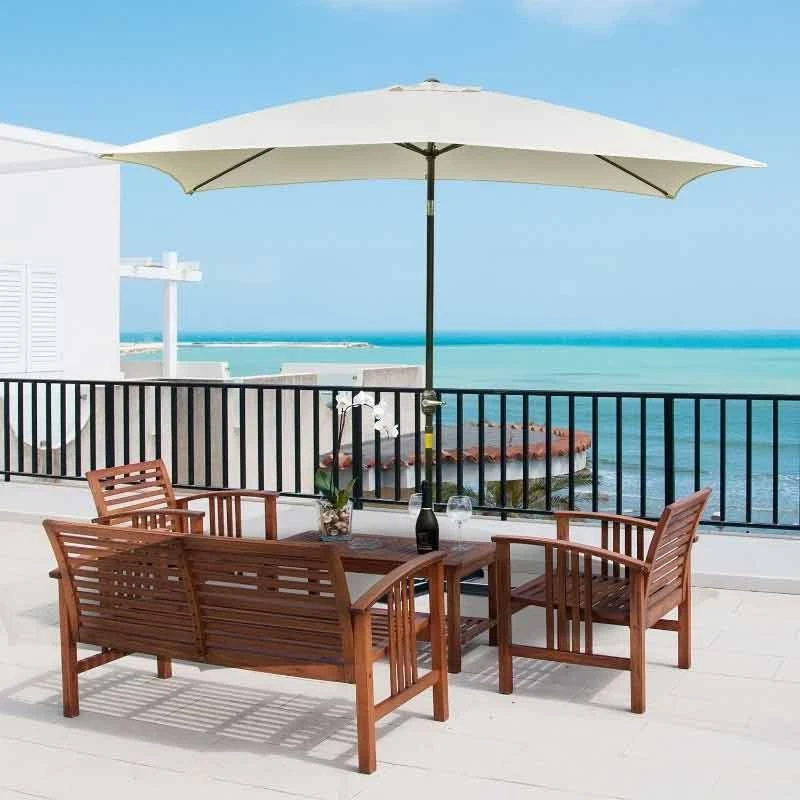 Outsunny 195Lx295Wx240Hcm Umbrella Parasol - White - 84D-013CW - Image 3