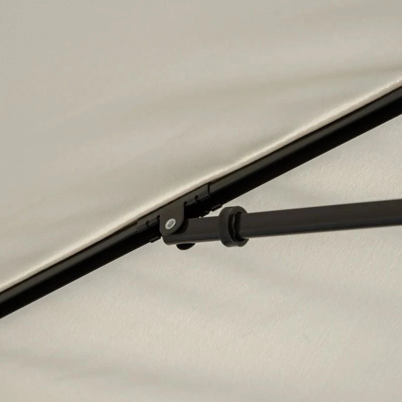 Outsunny 2 X 1.25m Rectangular Tilt Aluminium Parasol Patio - Beige - 84D-016BG - Image 3