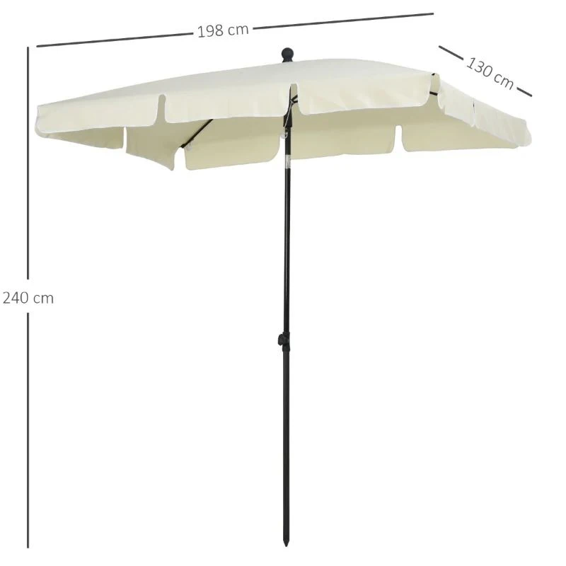 Outsunny Aluminium Umbrella Parasol - Cream - 84D-016CW - Image 10