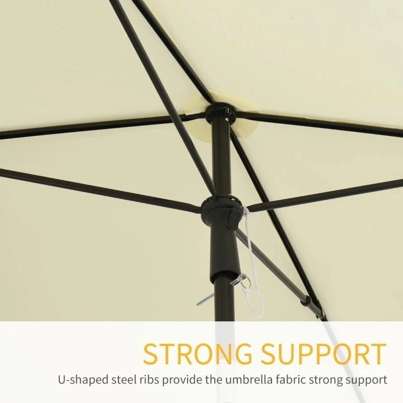 Outsunny Aluminium Umbrella Parasol - Cream - 84D-016CW - Image 6