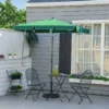 Outsunny 2 X 1.25m Rectangular Tilt Aluminium Parasol Patio - Green - 84D-016GN