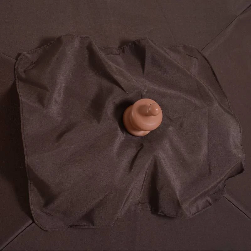 Outsunny Wooden Patio Parasol 6 Ribs - Coffee - 84D-017CF - Image 4