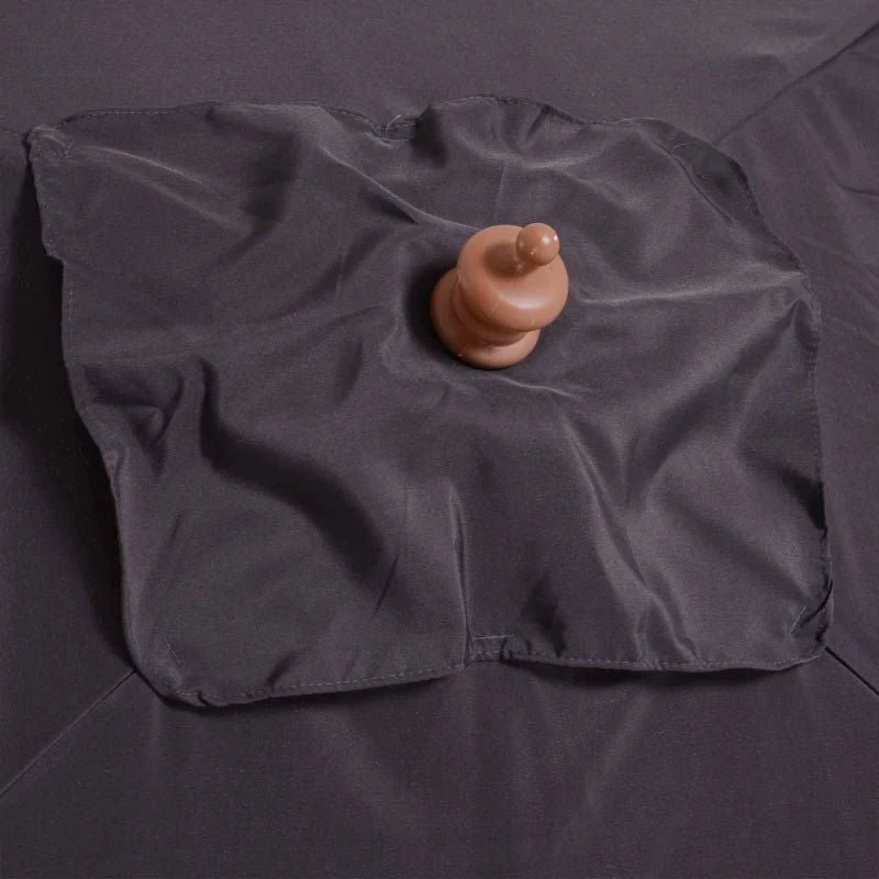 Outsunny 2m X 1.5m Tilt Mechanism Bamboo Wooden Parasol - Deep Grey - 84D-017CG - Image 4