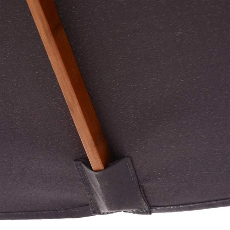 Outsunny 2m X 1.5m Tilt Mechanism Bamboo Wooden Parasol - Deep Grey - 84D-017CG - Image 3
