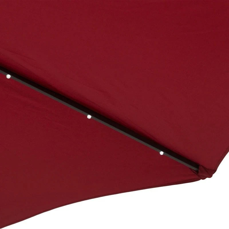 Outsunny 24 LED Solar Powered Parasol Umbrella - Wine Red - 84D-018WR - Image 5