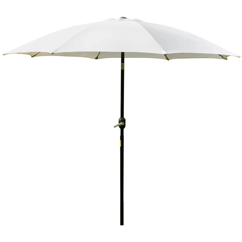 Outsunny 2.6m Umbrella Parasol - Cream White - 84D-023CW - Image 3