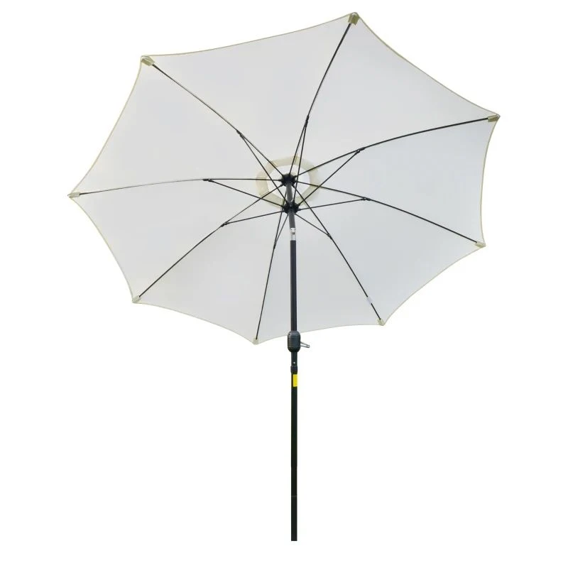 Outsunny 2.6m Umbrella Parasol - Cream White - 84D-023CW - Image 2