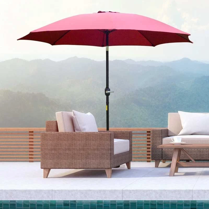 Outsunny 2.6m Umbrella Parasol - Red - 84D-023WR