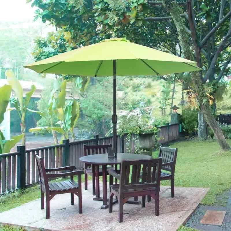 Outsunny 2.7m Tilt Patio Parasol - Light Green - 84D-023YG - Image 2