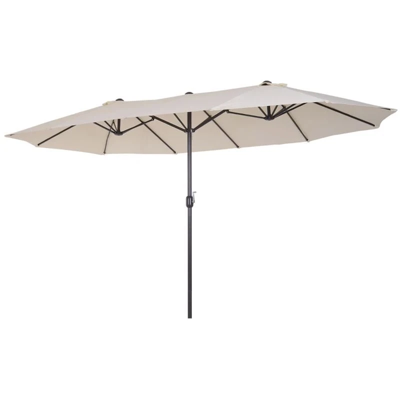 Outsunny 4.6m Double-Sided Parasol - Beige - 84D-030V01CW - Image 2