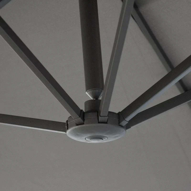 Outsunny 4.6m Double-Sided Crank Sun Shade With Cross Base - Grey - 84D-030V02GY - Image 6