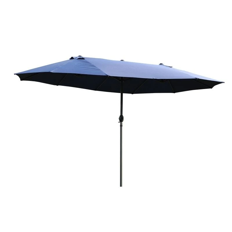 Outsunny Double-Sided Parasol 2.7x4.6Wx2.4Hm - Blue - 84D-031V01BU - Image 7