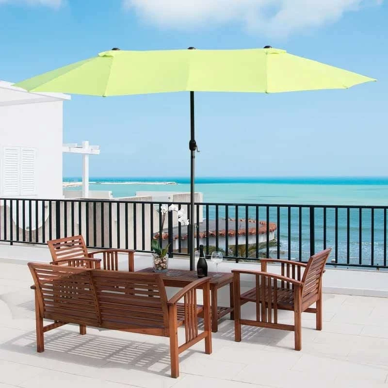 Outsunny Double-Sided Parasol 2.7x4.6Wx2.4Hm - Green - 84D-031V01GN