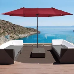 Outsunny 4.6m Double-Sided Patio Parasol - Wine Red - 84D-031V01WR