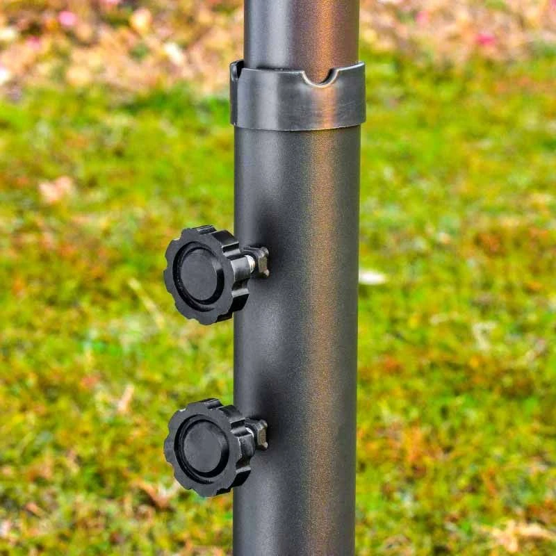 Outsunny 4.6m Double-Sided Crank Sun Shade With Cross Base - Wine Red - 84D-031V02WR - Image 6