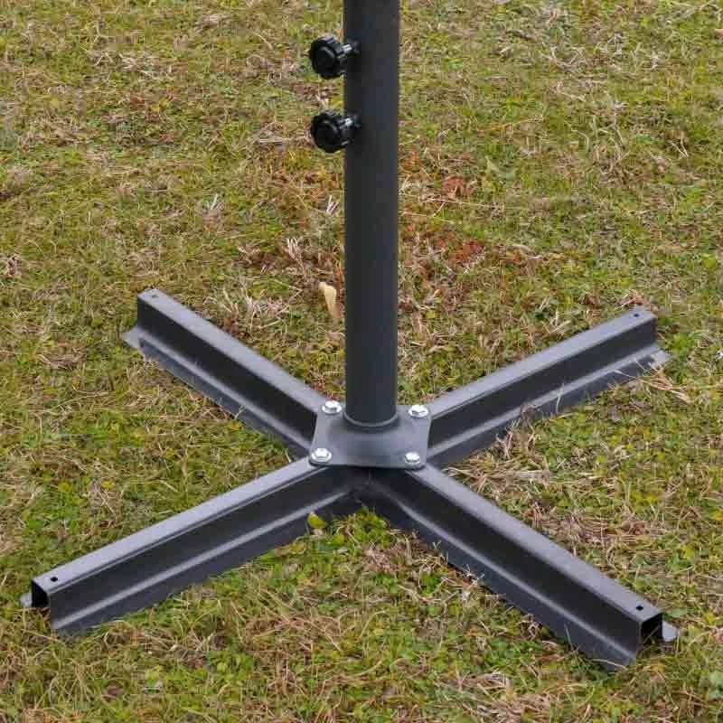 Outsunny 4.6m Double-Sided Crank Sun Shade With Cross Base - Wine Red - 84D-031V02WR - Image 5