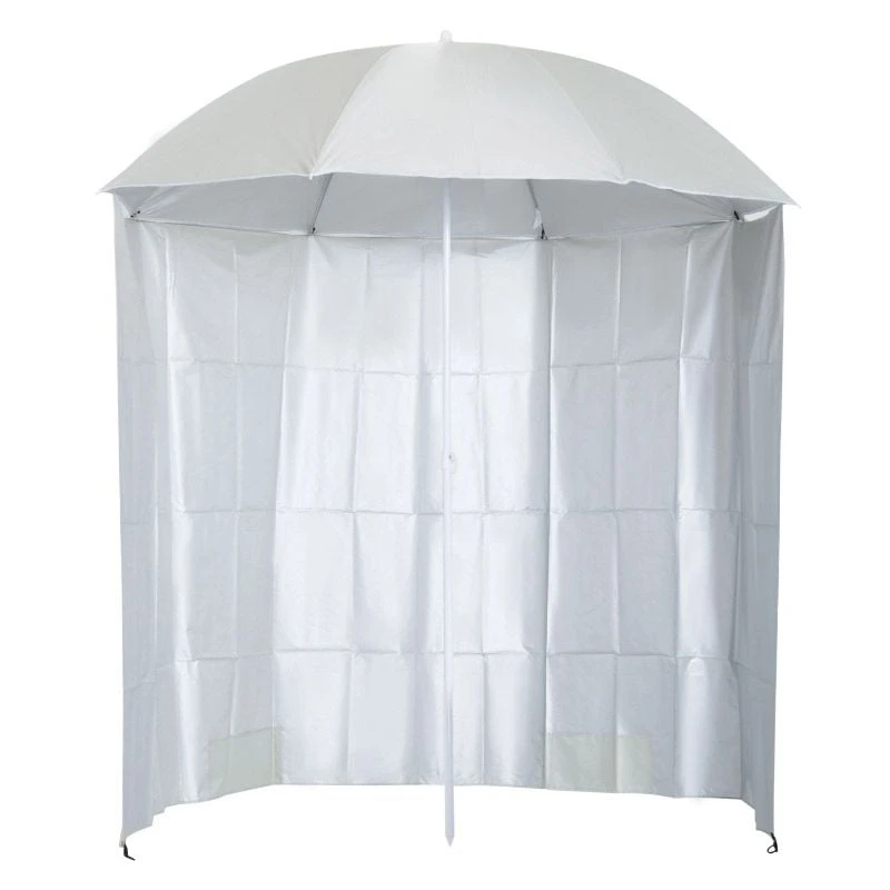 Outsunny 2.2m Fishing Umbrella Parasol With Side - Cream White - 84D-038CW - Image 10