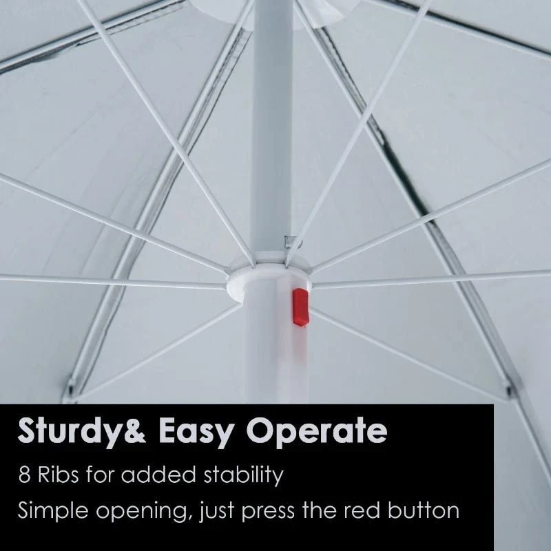 Outsunny 2.2m Fishing Umbrella Parasol With Side - Dark Green - 84D-038GN - Image 6