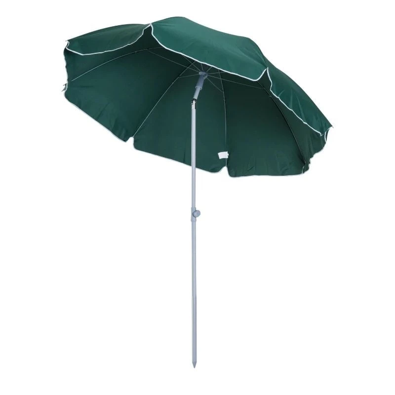Outsunny Beach Umbrella Parasol 2.2m - Dark Green - 84D-039GN - Image 2