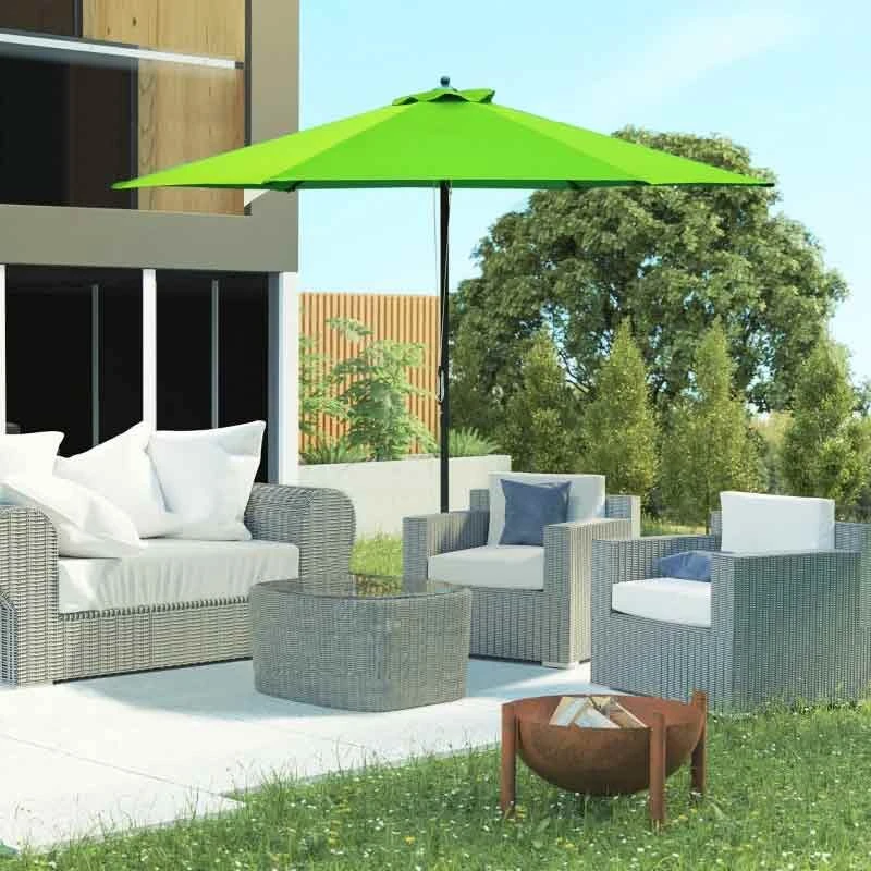 Outsunny 2.8m Patio Sun Parasol With 6 Ribs - Green - 84D-067GN