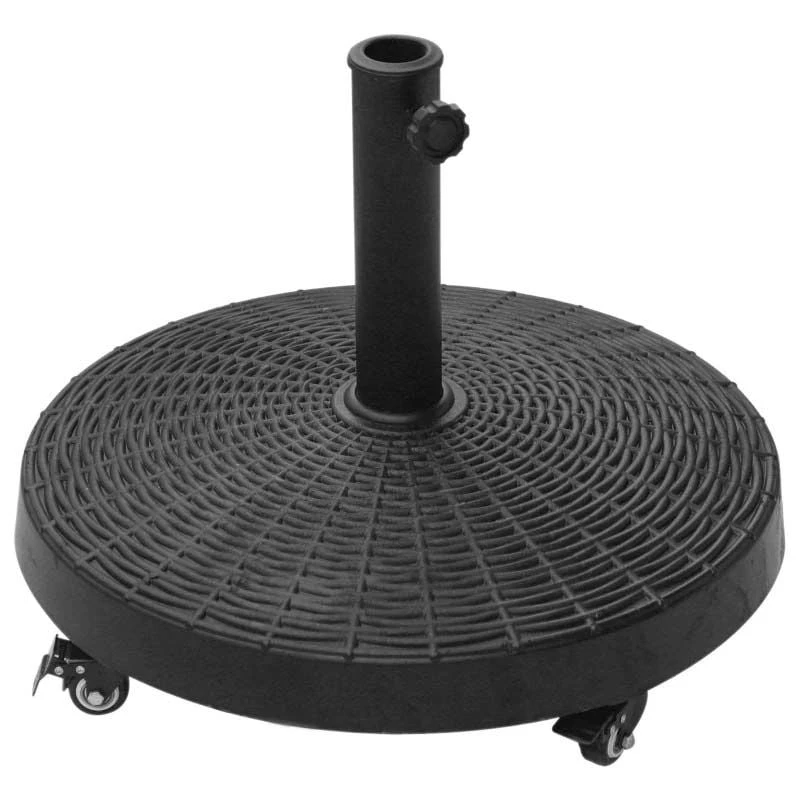 Outsunny Resin Patio Parasol Base Umbrella Stand With Wheels - Black - 84D-068 - Image 2