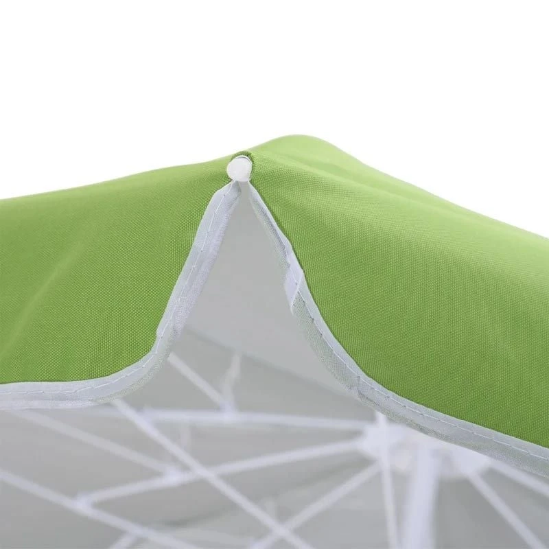 Outsunny 1.7m X 2m Tilted Steel Frame Beach Parasol - Green - 84D-069GN - Image 3