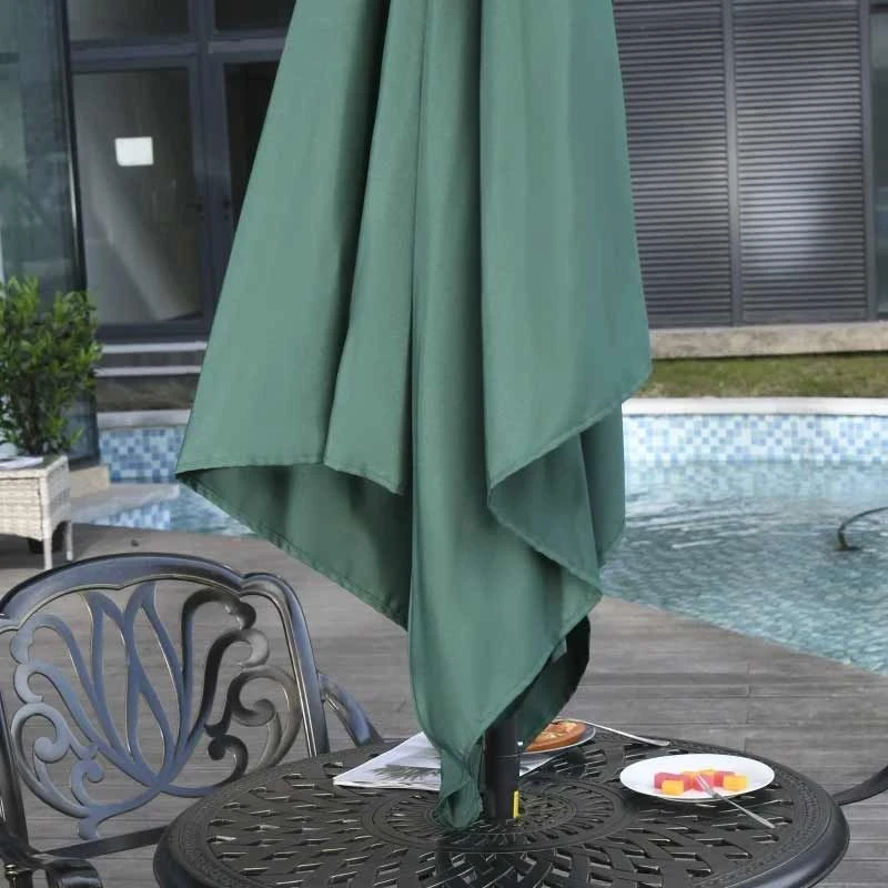 Outsunny 2.3m Half Round Parasol - Green - 84D-074GN - Image 4