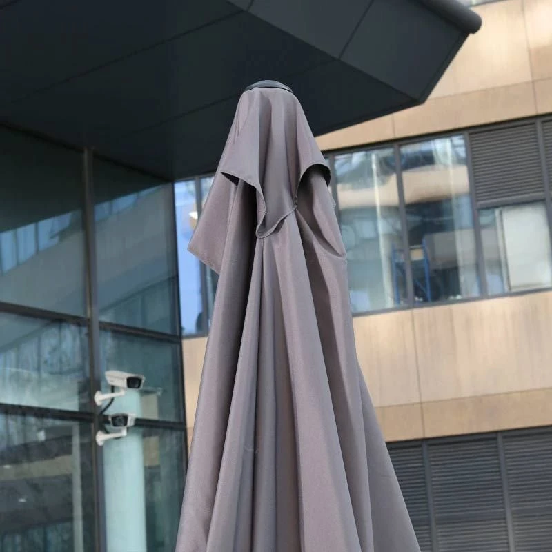 Outsunny 2.3m Half Round Parasol - Grey - 84D-074GY - Image 6