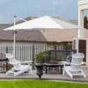 Outsunny 3m Cantilever Parasol With Aluminium Frame & 360° Rotation - White - 84D-086WT