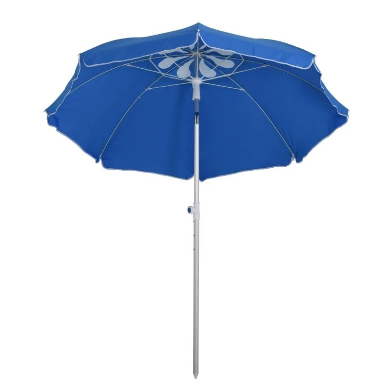 Outsunny 1.9m Beach Umbrella With Adjustable Angle Pointed Design Carry Bag - Blue - 84D-092BU - Image 2