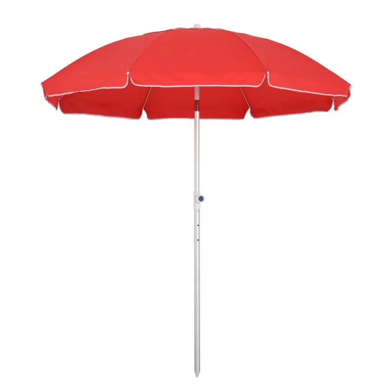 Outsunny 1.9m Beach Umbrella With Adjustable Angle Pointed Design Carry Bag - Red - 84D-092RD - Image 2