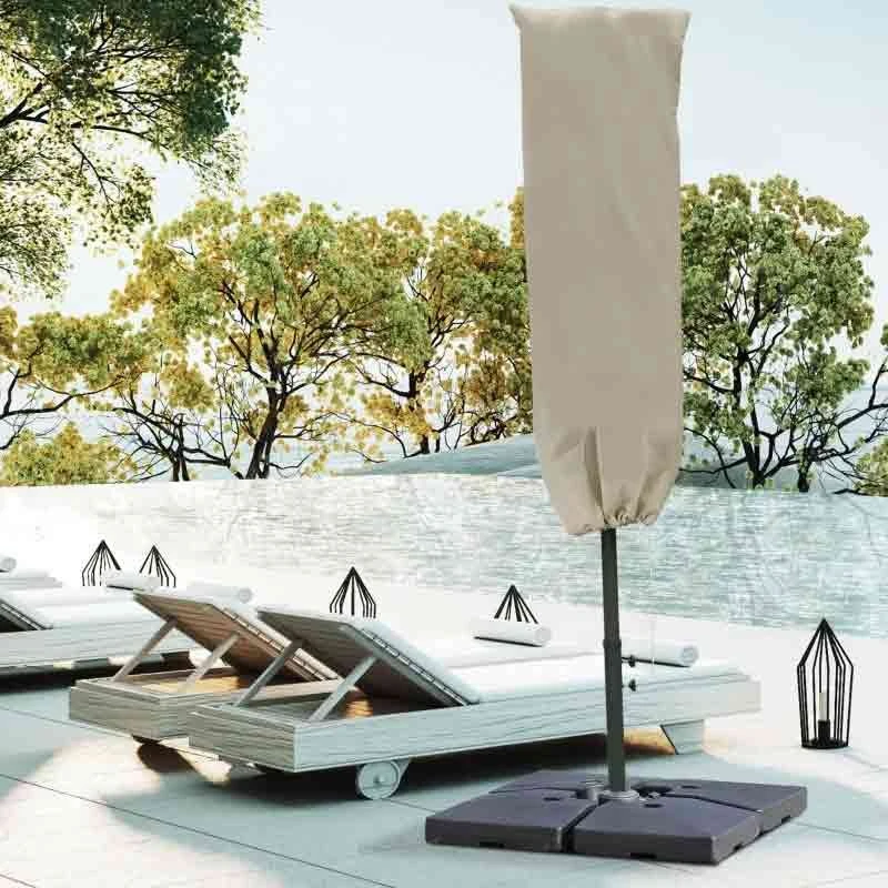 Outsunny Cantilever Umbrella Cover UV Protector With Rod & Zipper - Beige - 84D-102CF - Image 9