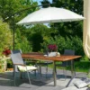 Outsunny 3m Cantilever Umbrella 18 Ribs & Vents Adjustable Angle - Cream White - 84D-118CW