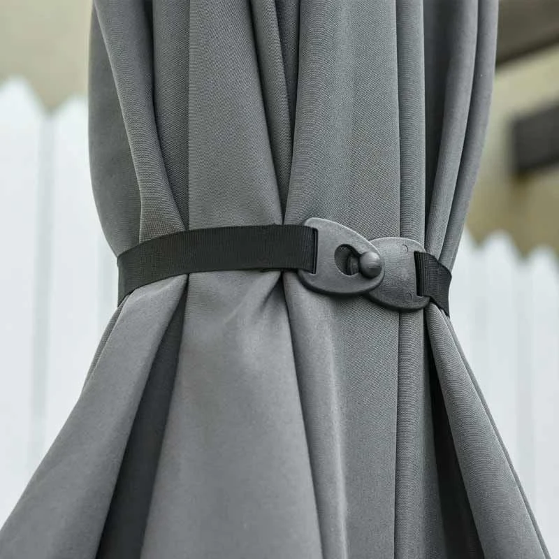 Outsunny 3 X 2m Patio Parasol With Tilt Crank Adjustable Angle - Grey - 84D-126CG - Image 2